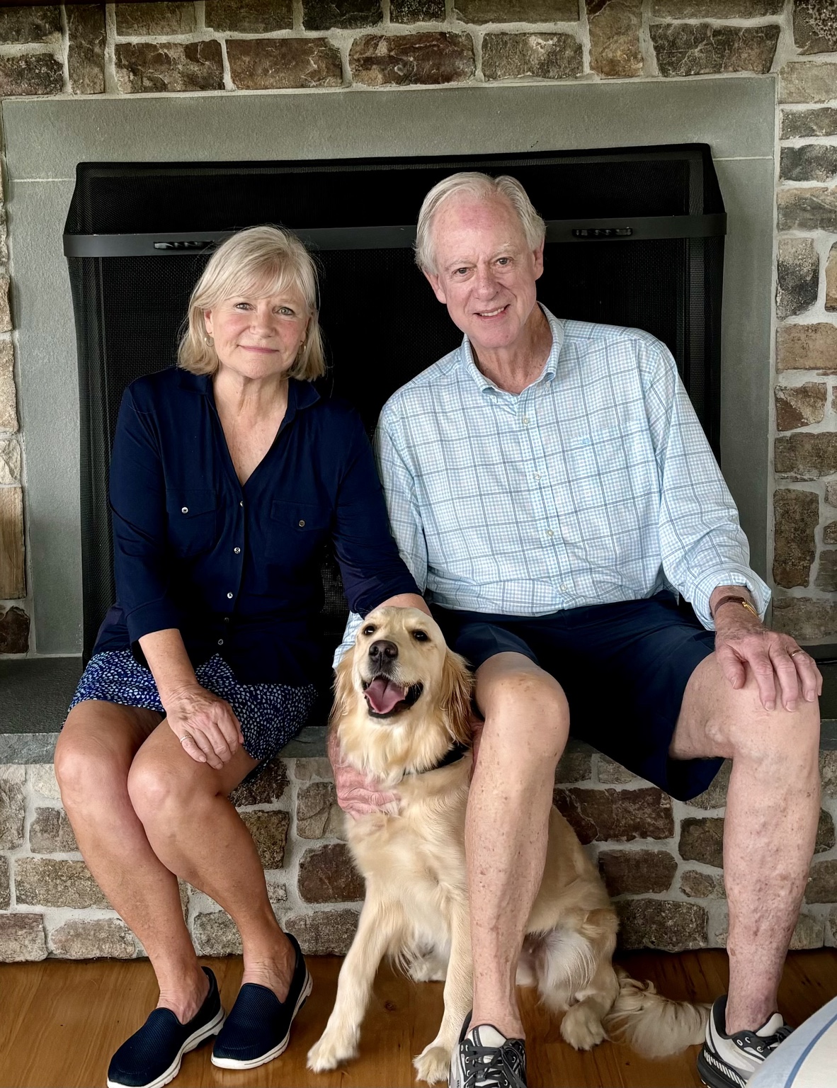 Sherri Drogue, left, with family and their dog